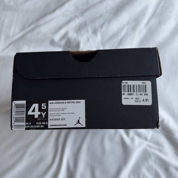 Nike Air Jordan 5 Retro Fire Red GS Size 4.5Y (2013) - Picture 7 of 7